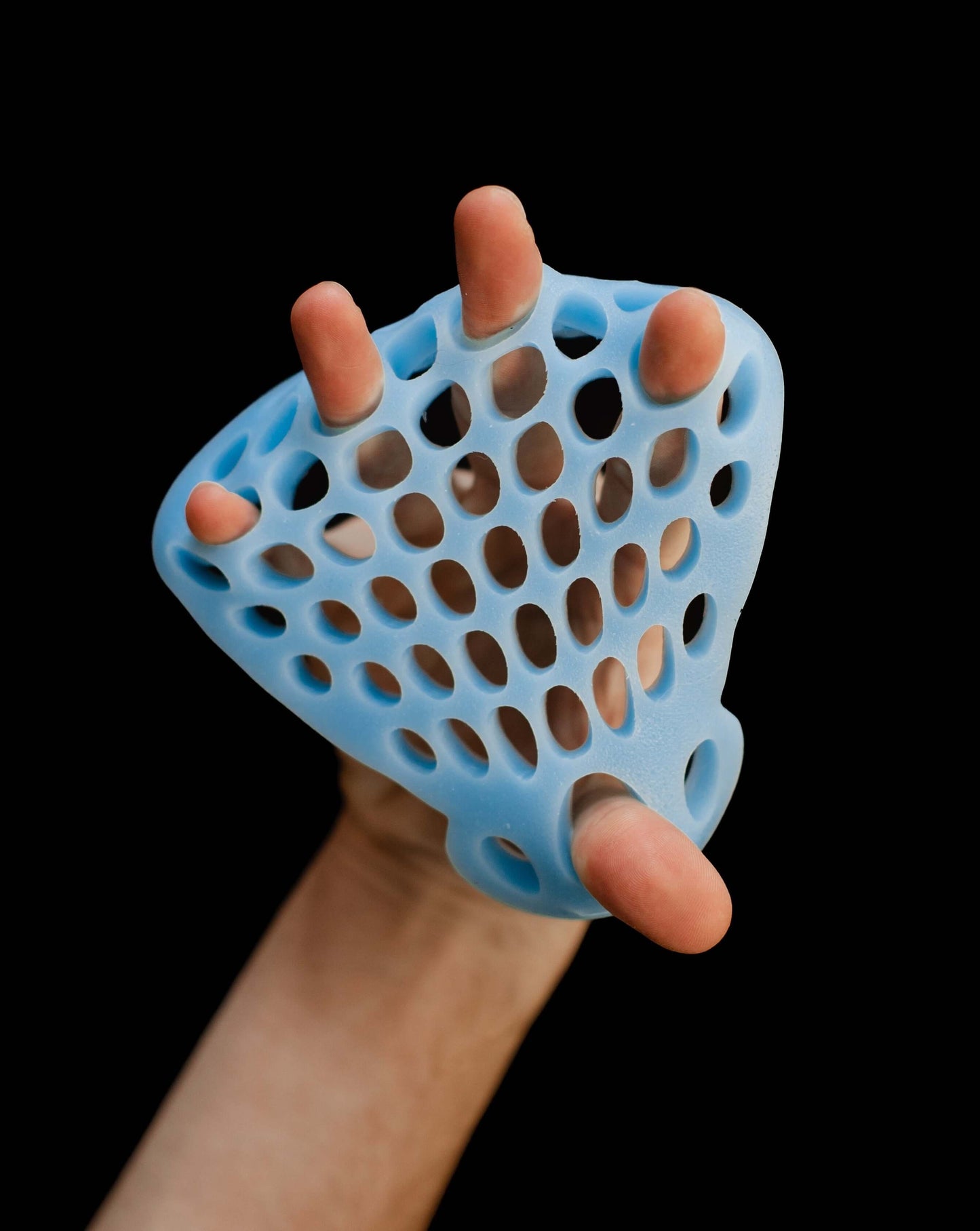 Blue Hand Grip Strengthener - Unlimited Variations Finger Exerciser and Finger Stretcher - Grip Strength Trainer for Hand Therapy, Rock Climbing - Relieve Pain for Arthritis, Carpal Tunnel