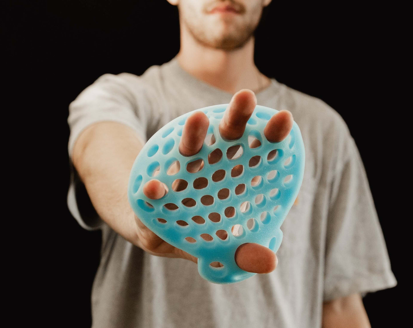 Blue Hand Grip Strengthener - Unlimited Variations Finger Exerciser and Finger Stretcher - Grip Strength Trainer for Hand Therapy, Rock Climbing - Relieve Pain for Arthritis, Carpal Tunnel