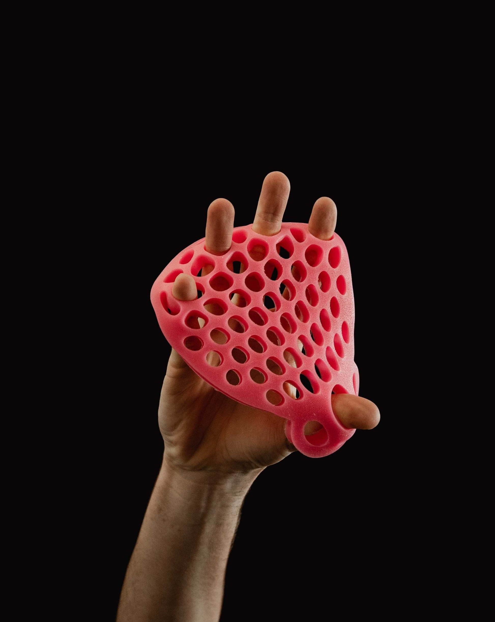 Pink Hand Grip Strengthener - Unlimited Variations Finger Exerciser and Finger Stretcher - Grip Strength Trainer for Hand Therapy, Rock Climbing - Relieve Pain for Arthritis, Carpal Tunnel