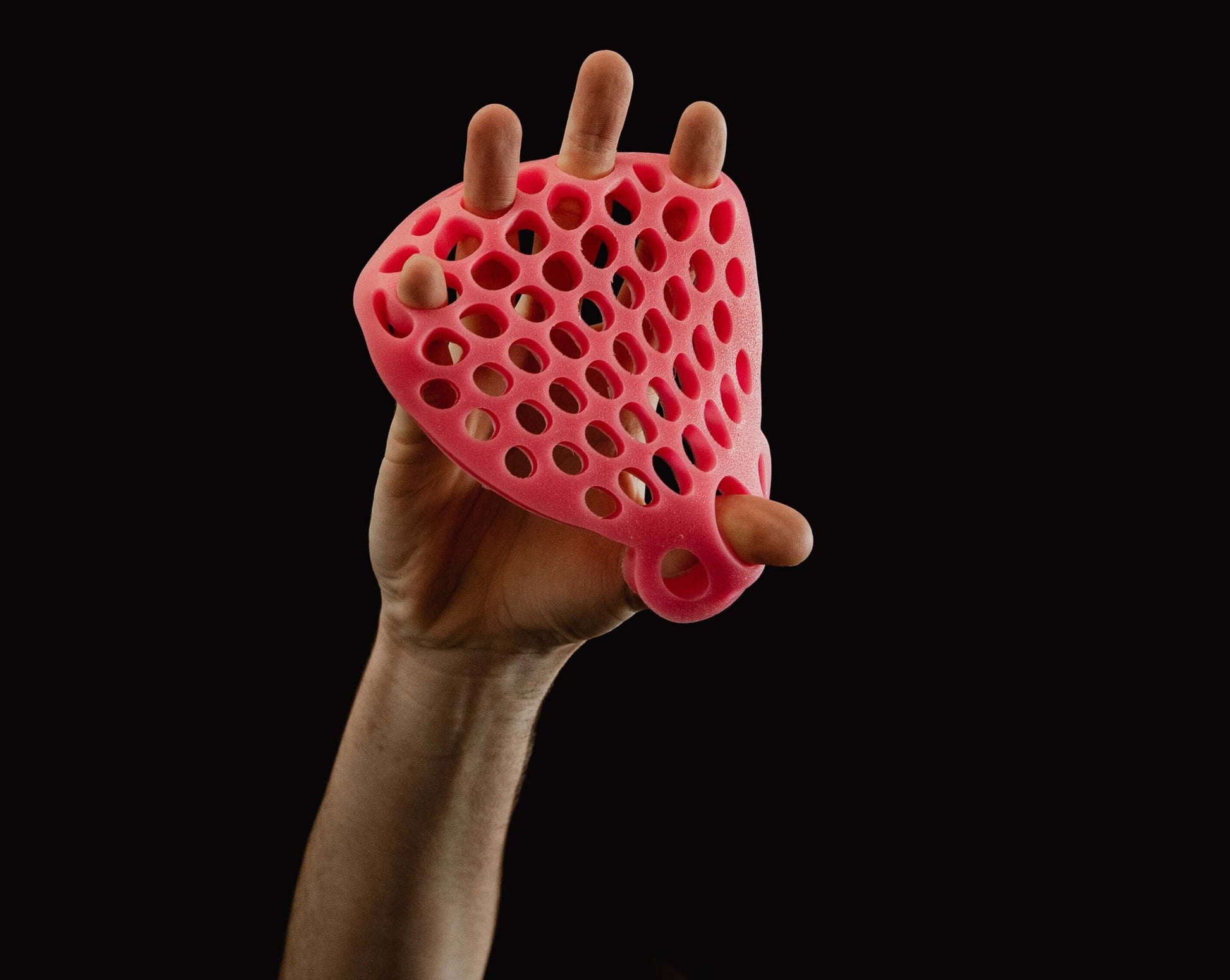 Pink Hand Grip Strengthener - Unlimited Variations Finger Exerciser and Finger Stretcher - Grip Strength Trainer for Hand Therapy, Rock Climbing - Relieve Pain for Arthritis, Carpal Tunnel